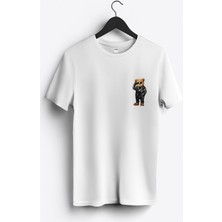 MGAX Sevimli Ayı Ride Out Arma Baskılı Regular Sıfır Yaka %100 Pamuk Unisex Penye T-Shirt