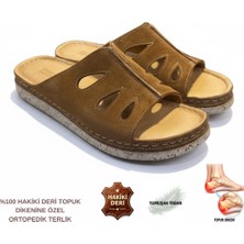 Cozi Company Hakiki Deri Tam Ortopedik Süet Topuk Dikenine Özel Tasarım Terlik