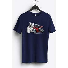MGAX Motosiklet Koruyucu Meleğin Baskılı Regular Sıfır Yaka %100 Pamuk Unisex Penye T-Shirt