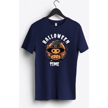 MGAX Hallowen Time Baskılı Regular Sıfır Yaka %100 Pamuk Unisex Penye T-Shirt