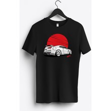 MGAX Araba Gtr Baskılı Regular Sıfır Yaka %100 Pamuk Unisex Penye T-Shirt