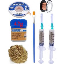 MHM Mechanic Krem Lehim 183°C 42G Flux Lehim Toplama CP-3015 Emme Teli 3,0mm Havya Uç Temizleme SET01