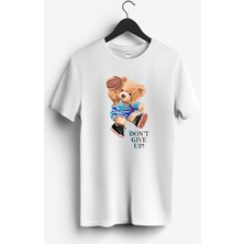 MGAX Basketbol Pes Etme Don't Give Up Baskılı Regular Sıfır Yaka %100 Pamuk Unisex Penye T-Shirt