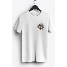MGAX Denizlerin Kralı Arma Baskılı Regular Sıfır Yaka %100 Pamuk Unisex Penye T-Shirt