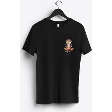MGAX Sevimli Ayı Scooter Ride On Arma Baskılı Regular Sıfır Yaka %100 Pamuk Unisex Penye T-Shirt