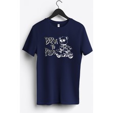MGAX Motosiklet Born To Ride Baskılı Regular Sıfır Yaka %100 Pamuk Unisex Penye T-Shirt