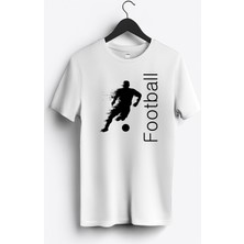 MGAX Football Player Baskılı Regular Sıfır Yaka %100 Pamuk Unisex Penye T-Shirt