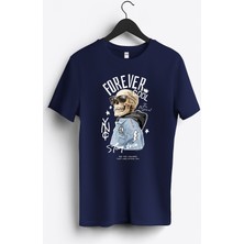 MGAX Skull Forever Cool Baskılı Regular Sıfır Yaka %100 Pamuk Unisex Penye T-Shirt