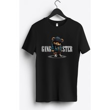 MGAX Sevimli Ayı Gangster Bear Baskılı Regular Sıfır Yaka %100 Pamuk Unisex Penye T-Shirt