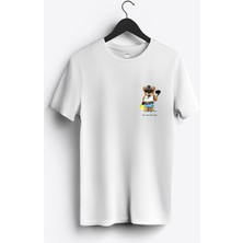 MGAX Sevimli Ayı Dalgıç Şnorkelle Dalmaya Arma Baskılı Regular Sıfır Yaka %100 Pamuk Unisex Penye T-Shirt