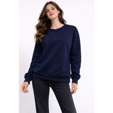 CGA Kadın Sweatshirt Basic Bisiklet Yaka Basic Sweatshirt