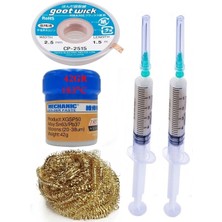 MHM Mechanic Krem Lehim 183°C 42G Flux Lehim Toplama CP-2515 Emme Teli 2,5mm Havya Uç Temizleme SET04