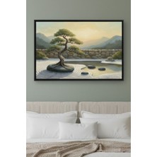 Safir Design Huzur Veren Japon Bahçesi Manzaralı Çerçeveli Tablo