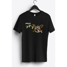MGAX Hunting Club Baskılı Regular Sıfır Yaka %100 Pamuk Unisex Penye T-Shirt
