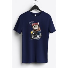 MGAX Motosiklet Non Stop Engine Roar Baskılı Regular Sıfır Yaka %100 Pamuk Unisex Penye T-Shirt