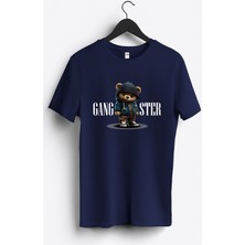 MGAX Sevimli Ayı Gangster Bear Baskılı Regular Sıfır Yaka %100 Pamuk Unisex Penye T-Shirt