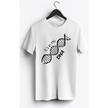 MGAX Motosiklet It's In My Dna Zincir Baskılı Regular Sıfır Yaka %100 Pamuk Unisex Penye T-Shirt