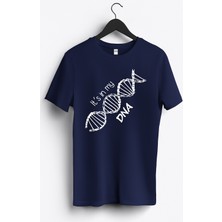 MGAX Motosiklet It's In My Dna Zincir Baskılı Regular Sıfır Yaka %100 Pamuk Unisex Penye T-Shirt