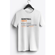 MGAX Basketbol Basketball Coach Baskılı Regular Sıfır Yaka %100 Pamuk Unisex Penye T-Shirt