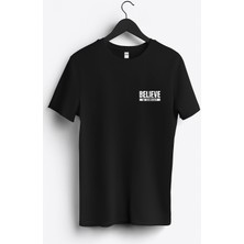 MGAX Believe In Yourself Arma Baskılı Regular Sıfır Yaka %100 Pamuk Unisex Penye T-Shirt