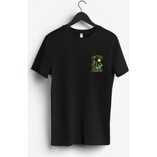 MGAX Cactüs Country Arma Baskılı Regular Sıfır Yaka %100 Pamuk Unisex Penye T-Shirt