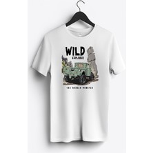 MGAX Off Road Wild Explorer Baskılı Regular Sıfır Yaka %100 Pamuk Unisex Penye T-Shirt