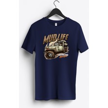 MGAX Off Road Mud Life Baskılı Regular Sıfır Yaka %100 Pamuk Unisex Penye T-Shirt