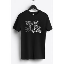 MGAX Motosiklet Born To Ride Baskılı Regular Sıfır Yaka %100 Pamuk Unisex Penye T-Shirt