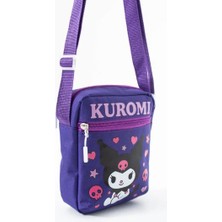 Trg Kuromi Çocuk Omuz Çantası – 3 Bölmeli – Su Geçirmez Kumaş (21×16×6 Cm)