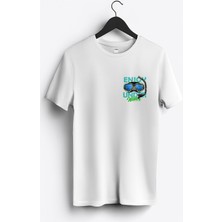 MGAX Dalgıç Enjoy Under Water Arma Baskılı Regular Sıfır Yaka %100 Pamuk Unisex Penye T-Shirt