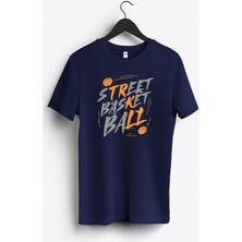MGAX Basketbol Street Basketball Baskılı Regular Sıfır Yaka %100 Pamuk Unisex Penye T-Shirt