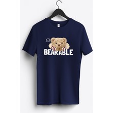 MGAX Sevimli Ayı Bearable Baskılı Regular Sıfır Yaka %100 Pamuk Unisex Penye T-Shirt