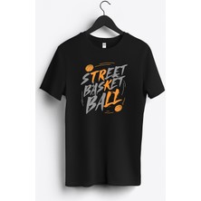 MGAX Basketbol Street Basketball Baskılı Regular Sıfır Yaka %100 Pamuk Unisex Penye T-Shirt