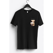 MGAX Sevimli Ayı Maksimum Tatlı Arma Baskılı Regular Sıfır Yaka %100 Pamuk Unisex Penye T-Shirt