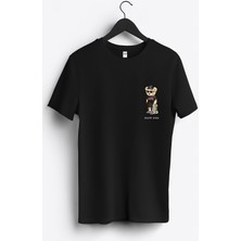 MGAX Sevimli Ayı Skate King Arma Baskılı Regular Sıfır Yaka %100 Pamuk Unisex Penye T-Shirt