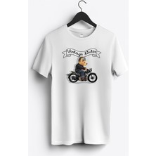 MGAX Motosiklet Vintage Nostalgia Scooter Baskılı Regular Sıfır Yaka %100 Pamuk Unisex Penye T-Shirt