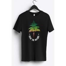 MGAX Kamp Doğayı Kurtar Baskılı Regular Sıfır Yaka %100 Pamuk Unisex Penye T-Shirt