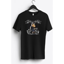 MGAX Motosiklet Vintage Nostalgia Scooter Baskılı Regular Sıfır Yaka %100 Pamuk Unisex Penye T-Shirt