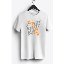 MGAX Basketbol Street Basketball Baskılı Regular Sıfır Yaka %100 Pamuk Unisex Penye T-Shirt