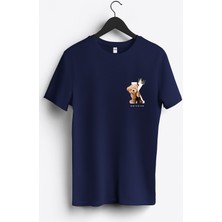 MGAX Sevimli Ayı Born To Be King Arma Baskılı Regular Sıfır Yaka %100 Pamuk Unisex Penye T-Shirt