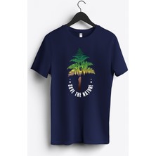 MGAX Kamp Doğayı Kurtar Baskılı Regular Sıfır Yaka %100 Pamuk Unisex Penye T-Shirt