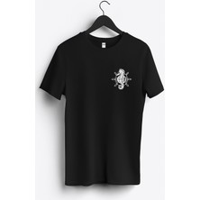 MGAX Deniz Atı Arma Baskılı Regular Sıfır Yaka %100 Pamuk Unisex Penye T-Shirt