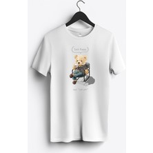 MGAX Sevimli Ayı Just Relax Baskılı Regular Sıfır Yaka %100 Pamuk Unisex Penye T-Shirt