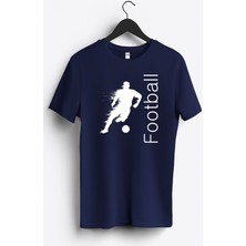 MGAX Football Player Baskılı Regular Sıfır Yaka %100 Pamuk Unisex Penye T-Shirt