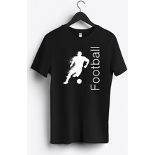 MGAX Football Player Baskılı Regular Sıfır Yaka %100 Pamuk Unisex Penye T-Shirt