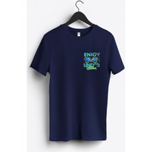 MGAX Dalgıç Enjoy Under Water Arma Baskılı Regular Sıfır Yaka %100 Pamuk Unisex Penye T-Shirt