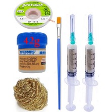 MHM Mechanic Krem Lehim 183°C 42G Flux Lehim Toplama CP-1515 Emme Teli 1,5mm Havya Uç Temizleme SET06