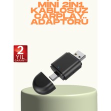 MK Beykoz Kablosuz Carplay ve Android Auto Adaptörü – Usb-A & Type-C Girişli Akıllı Dö - KE002Q-797FC