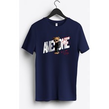 MGAX Awesome Teddy Bear Baskılı Regular Sıfır Yaka %100 Pamuk Unisex Penye T-Shirt