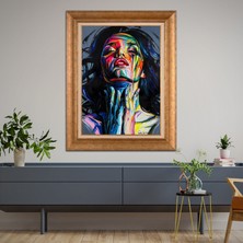 Giyense Altın Varaklı Çerçeveli Paspartulu Tablo DRE1429